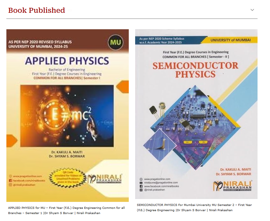 Applied Physics textbook cover for Mumbai University First Year Engineering, Semester 1